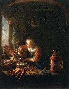 Gerard Dou Woman Pouring Water into a Jar Germany oil painting artist